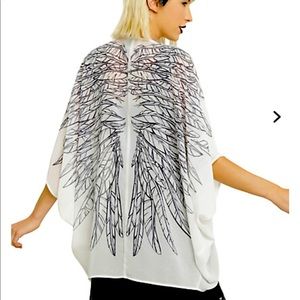 ANGEL IVORY/OFF WHITE WING BACK COCOON KIMONO L